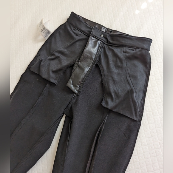 Abercrombie & Fitch Skinny Ultra High Rise Vegan Black Leather Slit Pants, sz 24 - Picture 7 of 16